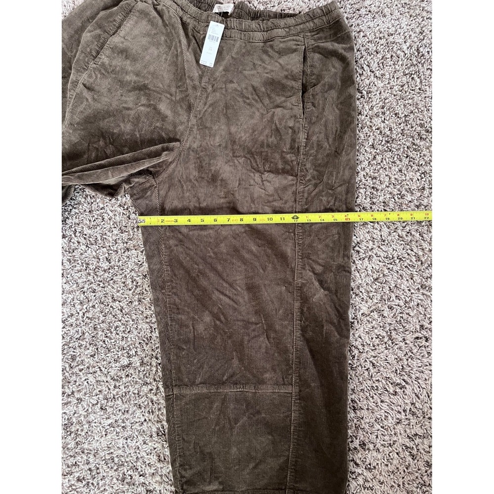Pilcro Moss Green Corduroy Wide Leg Pull On Pants Plus Size 2X New - Picture 6 of 9